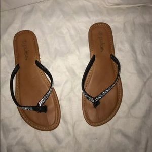 Palms Rhinestone flip flops